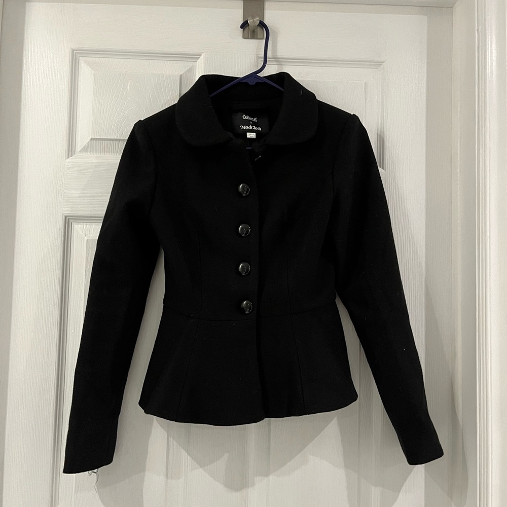 Elegant soft wool blend Black Women's Jacket